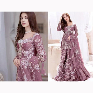 Prix de gros A-ligne Boho Pakistanaise Coton Robes Longue Viscose Lin Robe pour les Femmes à vendre - Product Image 6