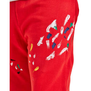 Red Color Top Quality Flared Sweatpants 100% Cotton Fleece 380gsm Best Quality Jogger Sweat-Pants with Pocket For Men - Product Image 4