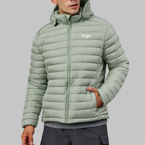 Haute qualité toile tissu hommes décontracté bulle doudoune dernière mode hiver été porter capuche fermeture éclair en gros personnalisé - Product Image 2