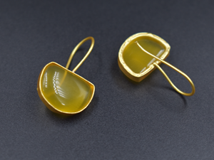 <b>Earring</b> trendy <b>fashion</b> <b>earring</b> Manufacturer Supplier 18k Gold Plated Stainless Natural Stone Round Stone <b>Earrings</b> - Product Image 3