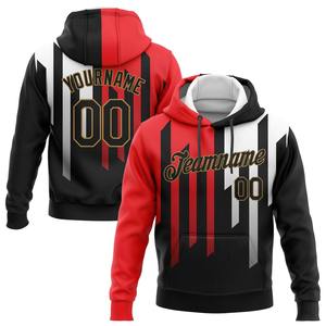 Direct Industry Wholesale 3D Embroidered Custom Stitched White <b>Black</b>-Old Gold 3D Design Sports Pullover <b>Sweatshirt</b> Hoodie - Product Image 1