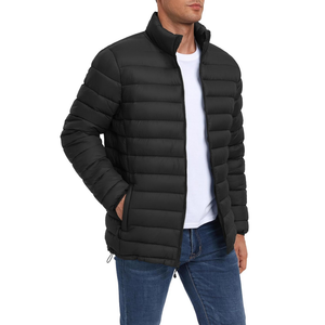 Veste bouffante imperméable noire pour hommes de qualité supérieure 100% polyester coupe-vent léger Logo personnalisé technologie Cordura fermeture éclair - Product Image 3