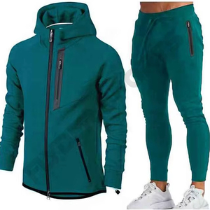 Ensemble de jogging athlétique 2 pièces pour homme Sweat-shirt de sport d'hiver avec sweat à capuche et pantalon de survêtement - Product Image 2