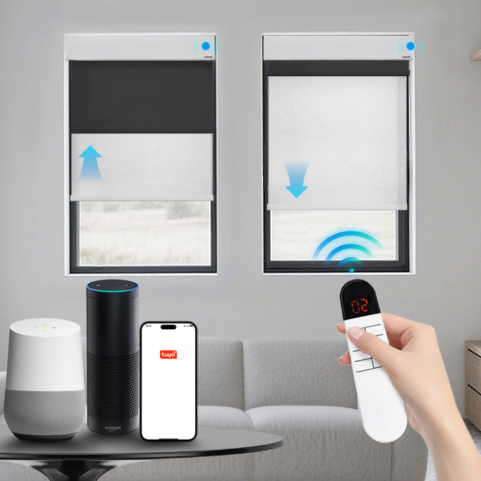 Моторизованные жалюзи с голосовым управлением Google Alexa электрические трубчатые роликовые шторы для домашнего использования