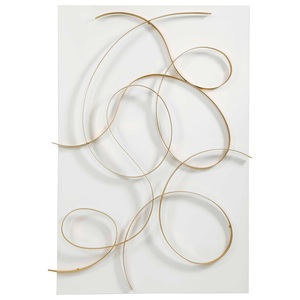 Or fini feuille de métal Art mural décoration de la maison conception de finition peinte et conception en forme de feuille décor mural intérieur Art en métal - Product Image 6