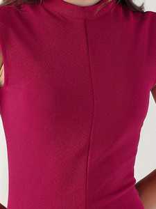 Vestidos MIDI de cuello alto para mujer de algodón suaves y cómodos modernos con corbata Ajuste cómodo para ropa de trabajo informal y ropa de día acampanada - Product Image 2