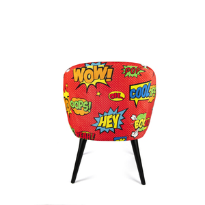 Poltrona di Design Italiano in Poliestere, Compensato e Velluto Multicolore, Stile Fumetto Pop Line Excelsa - Product Image 3