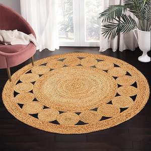 Ensemble de tapis en jute de style moderne Tapis rectangulaire réversible tressé à la main écologique pour porte de salon - Product Image 5