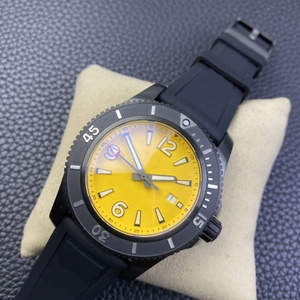 Montre mécanique pour hommes, jaune, étanche à 100M, bracelet en Silicone, montre de plongée automatique, lunette rotative, montre lumineuse de nuit - Product Image 4