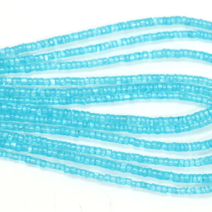 Cuentas Heishi de Piedra Lunar Azul Suiza Natural Brillante en Forma de Neumático, Cuentas de Piedra Lunar Azul Neón en Forma de Rueda de 15 Pulgadas al por Mayor - Product Image 2