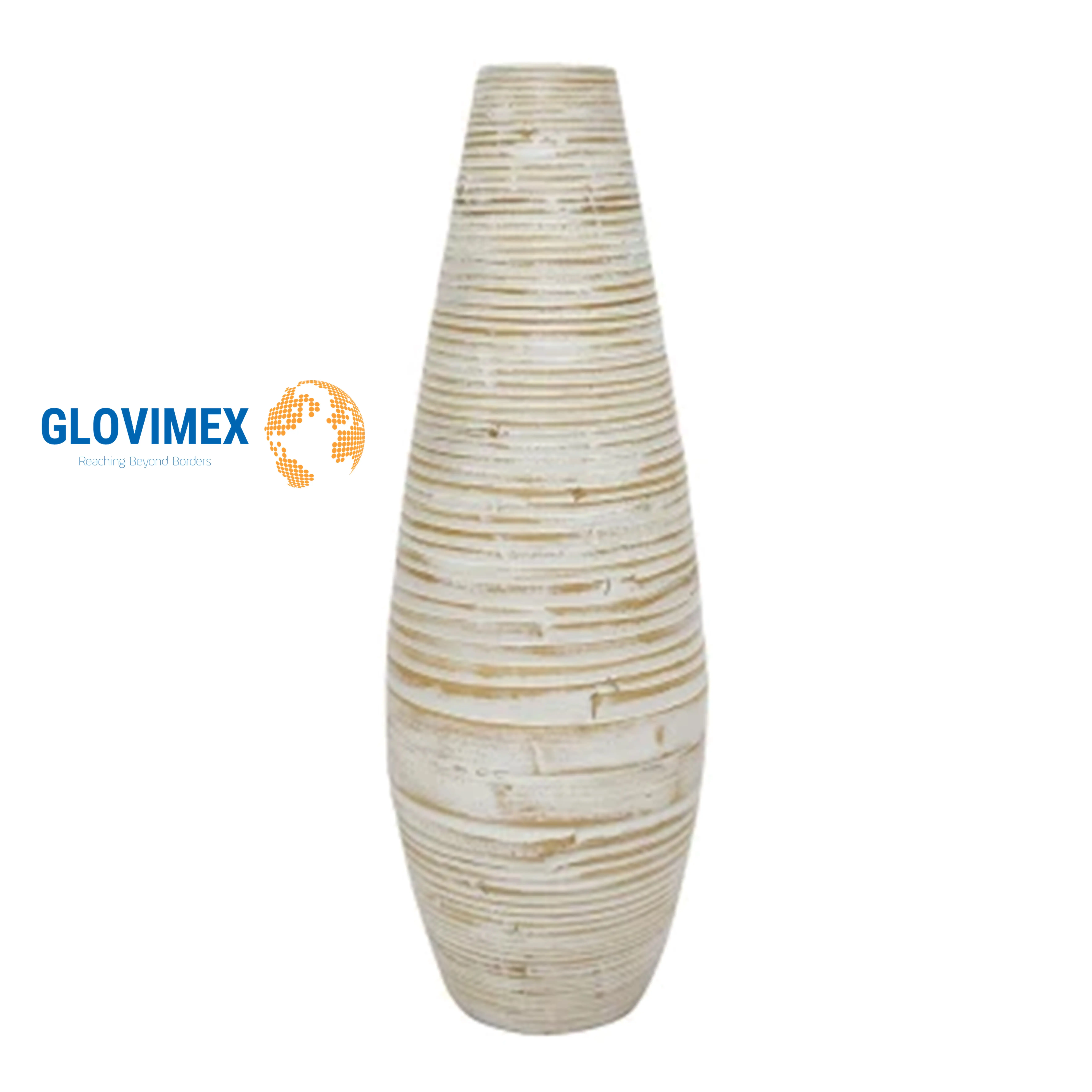 Hot Top Product Spun Bamboo Round Cylinder Vase Natural Safe Wicker Home Bedroom Furniture