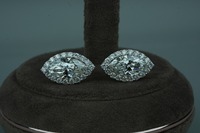 Pendientes de Diamante Swaroop de Lujo, Corte Marquesa, Cultivados en Laboratorio, Certificados por IGI, Chapados en Oro Blanco/Rosa de 18KT/14KT, Opción Moderna para Bodas