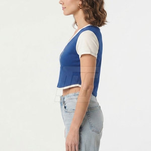 Camiseta Corta Personalizada para Mujer, Moda de Verano, Manga Corta, Corte Ajustado, Ropa Casual, Venta al Por Mayor - Product Image 4