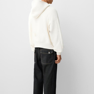 เสื้อฮู้ดผู้ชายแบบมีซิปสีทึบแนวสตรีทมีฮู้ดแบบหลวมเสื้อผ้าชั้นนอกมีฮู้ดผ้าคอตตอนใส่ได้ทั้งผู้ชายและ100% - Product Image 6