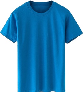 T-shirt d'été à col en O pour homme noir solide 100% coton 240g manches courtes - Product Image 1