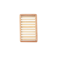 Porte-savon en bambou Portable boîte à savon en bois porte-plateau conteneur avec vidange pour évier de cuisine de salle de bain