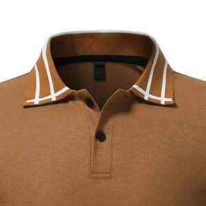 Venta caliente Logotipo personalizado Golf de los hombres para Polo Camisa 100% Algodón Diseño sólido en tela de punto Uniforme perfecto para hombres - Product Image 3