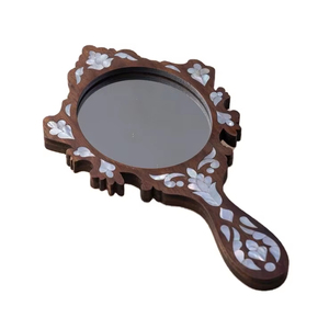 กระจกเสริมสวยทำจากไม้ขนาดกะทัดรัดปรับแต่งได้มีการประดับด้วยมือของหอยมุกสวยงามสำหรับงานวันเกิด - Product Image 1