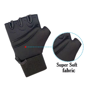 Guantes de levantamiento de pesas de neopreno de la mejor calidad, guantes de entrenamiento de gimnasio de medio dedo con logotipo personalizado para entusiastas del fitness - Product Image 4
