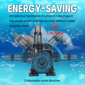 250W 4500GPH Dompelpomp met 5-richtings verstelbare uitlaat, hoge doorstroming vijverpomp voor <span class=keywords><strong>aquarium</strong></span>, viskom en waterval - Product Image 2