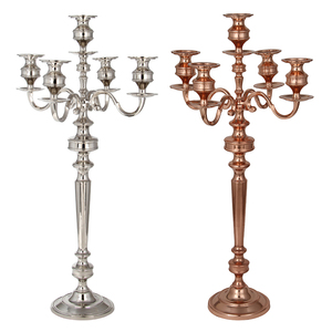 Attractive Elegant Metal Candelabra Rose Gold Silver Plated New Design Candelabra Decorative Handmade <b>Candlestick</b> Pillar Holder - Product Image 1