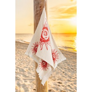 Serviette en mousseline de coton 100% biologique Varol - Motif original Heliona - Product Image 1