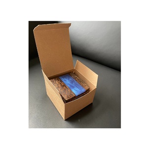 Customize Square Round Epoxy Wood Resin <b>Coaster</b> With Holder Set and square Shape <b>Blue</b> Color at Best Packing - Product Image 4