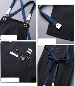 Delantal de Chef de Lona Resistente al Agua y al Aceite con Logotipo Personalizado, Color Marrón, Estilo Cruzado en la Espalda, con Bolsillos para Uso en la Cocina - Product Image 5