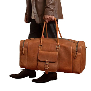 กระเป๋าหนังดัฟเฟิลสำหรับผู้ชาย กระเป๋าเดินทางหนังวินเทจขนาดพกพาสำหรับทุกเพศ กระเป๋าหนังดัฟเฟิลสำหรับเดินทาง ลดราคา - Product Image 1