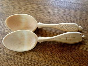 CARVING <b>WOODEN</b> <b>SPOON</b> CARVING Custom Logo Natural Wood Cooking Utensil Acacia Wood Solid <b>Spoon</b> for Cooking - Product Image 2