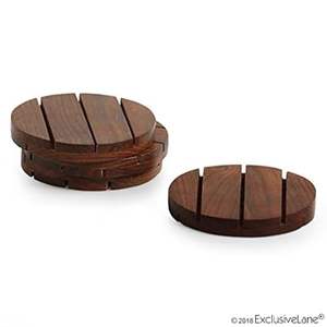 Sous-verre en bois de forme ronde moderne de qualité supérieure pour la maison, l'hôtel et le bureau - Product Image 2