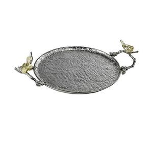 Bandeja de metal de aluminio al por mayor bandeja de servir chapada en oro con asa elegante para café té fruta diseño servir comida restaurante - Product Image 5