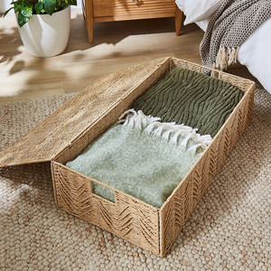 Minimalism Rectangular Seagrass Storage <b>Basket</b> Decorative Organizer Home <b>Nursery</b> Box for Living Room Bedroom <b>Laundry</b> Space - Product Image 6