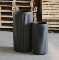Grande jardinière moderne extérieure en béton moules pot de fleur en fibre de verre blanc en ciment pour jardin