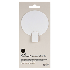 Hewi 45mm Crochet de suspension simple en polyamide, blanc pur à 99% avec fer zingué, taille personnalisable, matériau plastique, finition unie - Product Image 3