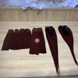 Extensions de cheveux humains lisses, de haute qualité, en gros, humains, bruts, brun ombré, pour femmes noires - Product Image 5