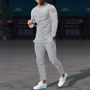 Survêtements d'hiver 100% coton personnalisés de haute qualité pour hommes, ensemble de survêtements de jogging à imprimé numérique de conception solide - Product Image 2