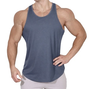 Summer Fit Stringer Men's Gym Wear Workout Training Clothing Plain Longline Muscle Sleeveless High Quality Activewear Tank Top - Product Image 1