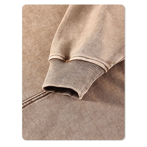 Sudadera con capucha para hombre, personalizada al por mayor, con cremallera, lavado ácido, diseño y logotipo personalizados, 100% algodón, secado rápido, moda de otoño - Product Image 2