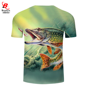 Chemises de pêche boutonnées sublimées personnalisées hiver protection UV pêche homme t-shirts - Product Image 2