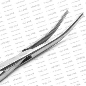 Pince hémostatique en acier inoxydable |   Outil chirurgical manuel droit et courbé certifié CE 16-20 cm par Vaslcare - Product Image 2