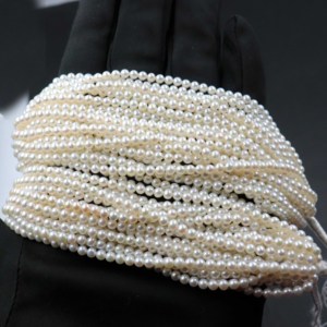 Meilleures ventes Perles d'eau douce naturelles minuscules Perles rondes lisses de haute qualité Perles blanches de haute qualité 3-3,5 mm Perles 5 pouces - Product Image 4