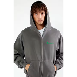 Sweat-shirts à fermeture éclair unisexes grande taille 100% coton, tendance, élégants, séchage rapide, respirants, en molleton/tissu éponge français, confortables, tissu doux - Product Image 4
