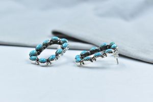 Pendientes hechos a mano de plata esterlina turquesa Mojave para mujer - Product Image 2