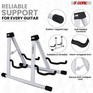 Soporte Doble para Guitarra de 5 Niveles en Forma de A con Brazos de Espuma para Guitarras Acústicas, Eléctricas, Bajos, Ukeleles y Banjos - Product Image 3