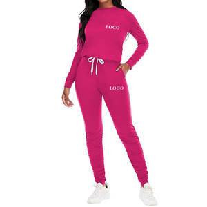 Chándal de lana personalizado de alta calidad para mujer, chándal deportivo de lujo de talla grande, conjuntos de dos piezas para mujer - Product Image 1