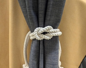 Embrasses de rideaux-Attache de rideau nautique en corde de coton blanc en forme de nœud carré - Product Image 3