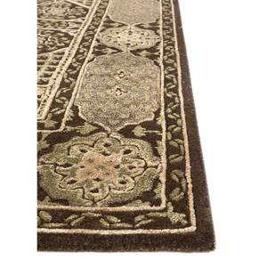 พรมขนสัตว์ผสมวิสโคสสีน้ำตาลเบจ Kasbah รุ่น Ptwv-7003 ลายเหรียญตรา ขนาดใหญ่ สำหรับห้องโถง ทางเดิน ห้องนั่งเล่น รูปทรงสี่เหลี่ยมผืนผ้า - Product Image 4