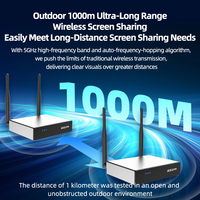 Extenseur sans fil H-DMI 1000m 1 TX vers 2 RX Kit, 5G 1080P 60ms Faible latence pour diffusion en direct et conférence multi-écrans