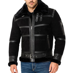 Breathable Comfortable Leather <b>Fur</b> <b>Jacket</b> Front Logo Customizable High Quality Eco-Friendly Outdoor Use <b>Men</b> Winter <b>Jacket</b> - Product Image 3